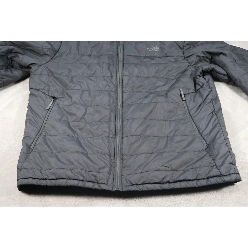 The North Face Jacket Mens 2XL Gray Puffer Insulated Full Zip Nylon‎ Lined